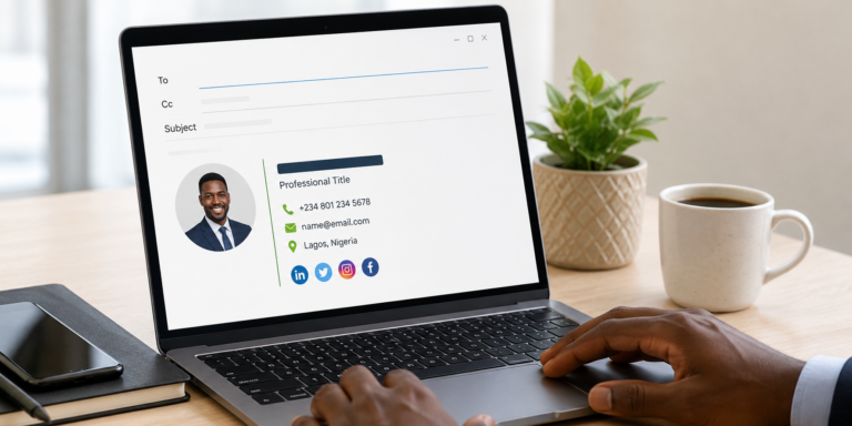 How to Create a Professional Email Signature in Nigeria (With Phone Number & Social Links)